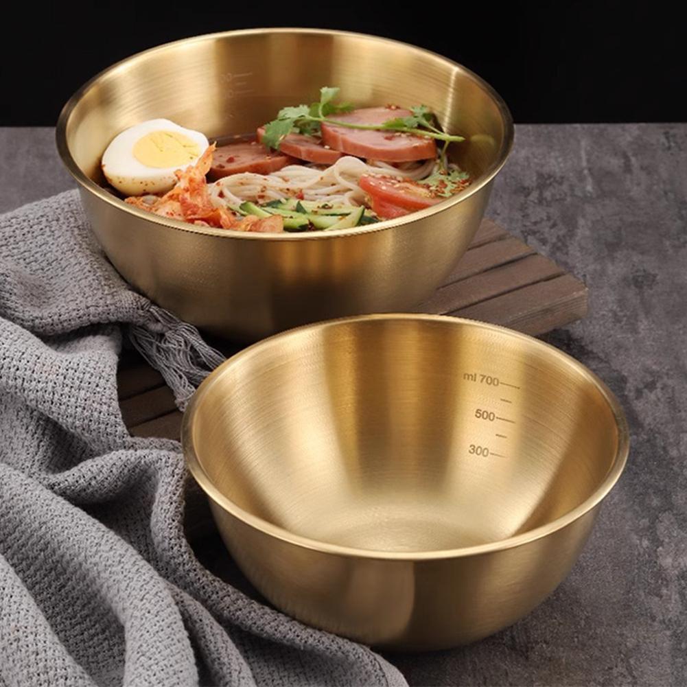 Food Storage Meals - 17 センチメートル 1/2 個ステンレス鋼シルバーサラダボウルライスヌードルラミアンヌードルボウルキッチン食器食品容器家庭用ツール
