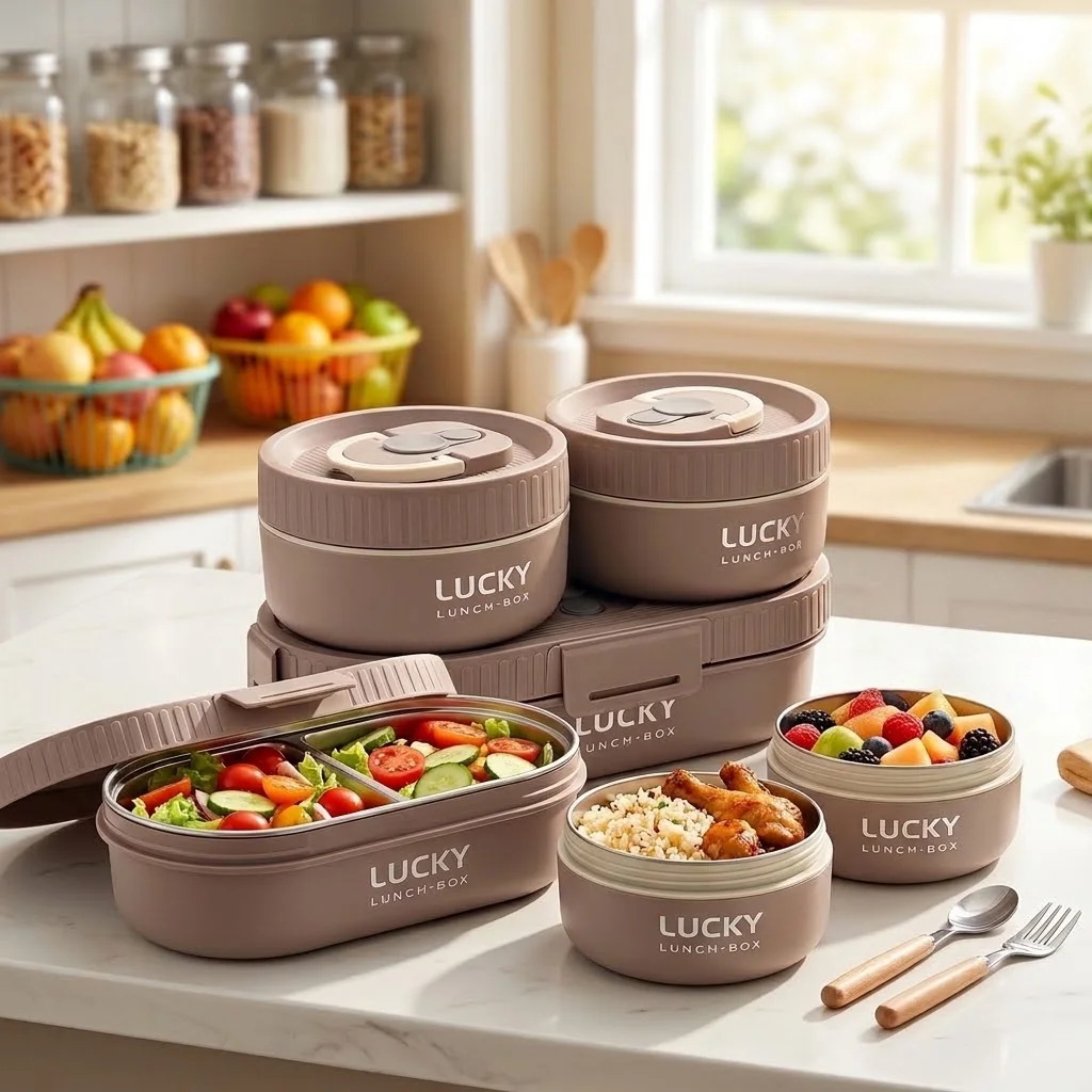 Food Storage With Dividers - 304ステンレス製弁当箱、保温機能付きランチボックスセット、食品保存容器、仕切り付きの食事用ボウル。学校やオフィスでの使用に最適で、電子レンジで使用可能。