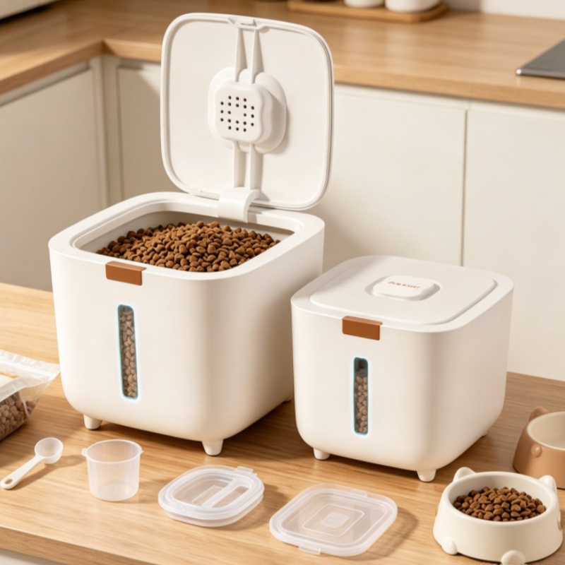 5/7KGペットフード収納ボックス、密閉ペットフード容器、気 - Food Storage With Dividers のレビューと価格