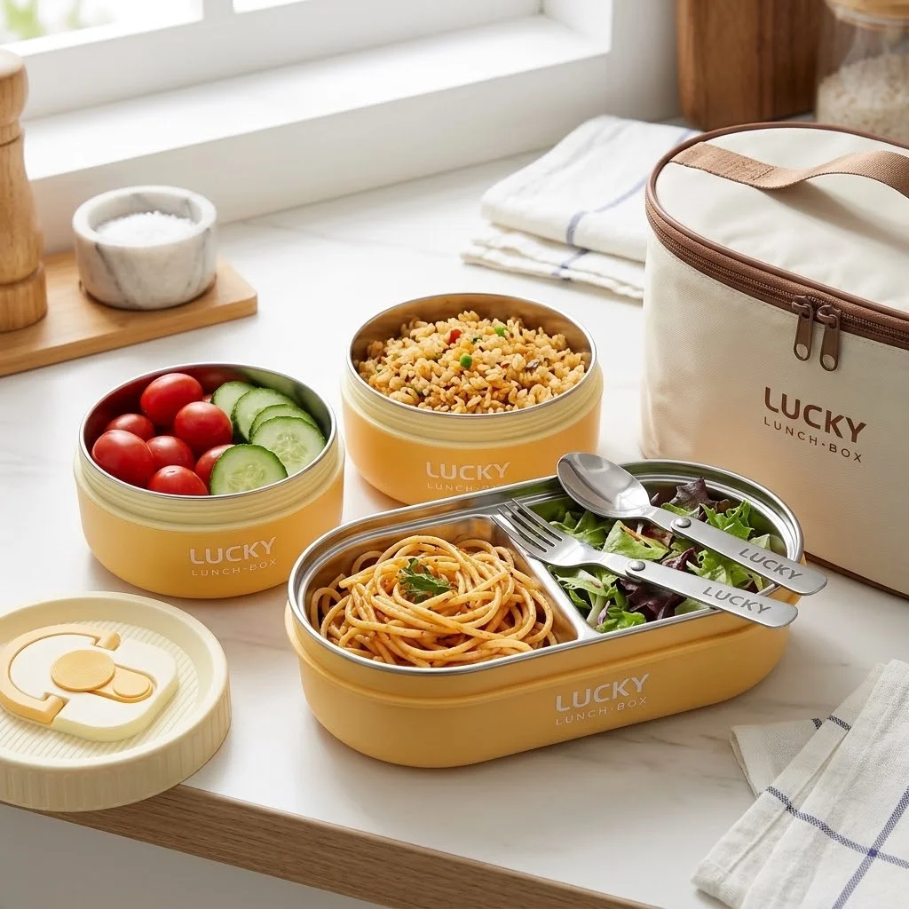 304ステンレス製、子供から大人まで使える、漏れ防止機能付き - Food Storage With Dividers のレビューと価格