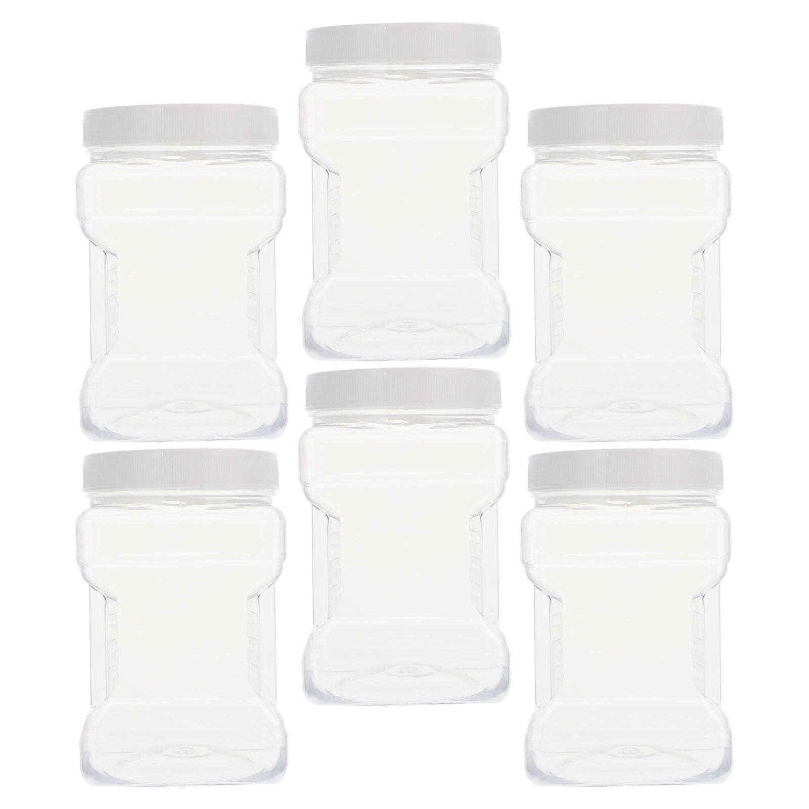 透明な収納容器6個セット。四角い形状で、密閉性が高く、口が広 - Food Storage Containers のレビューと価格