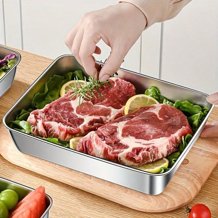 高級感のある、液漏れしにくいステンレス製食品保存容器5個セッ - Food Storage Oven Safe のレビューと価格