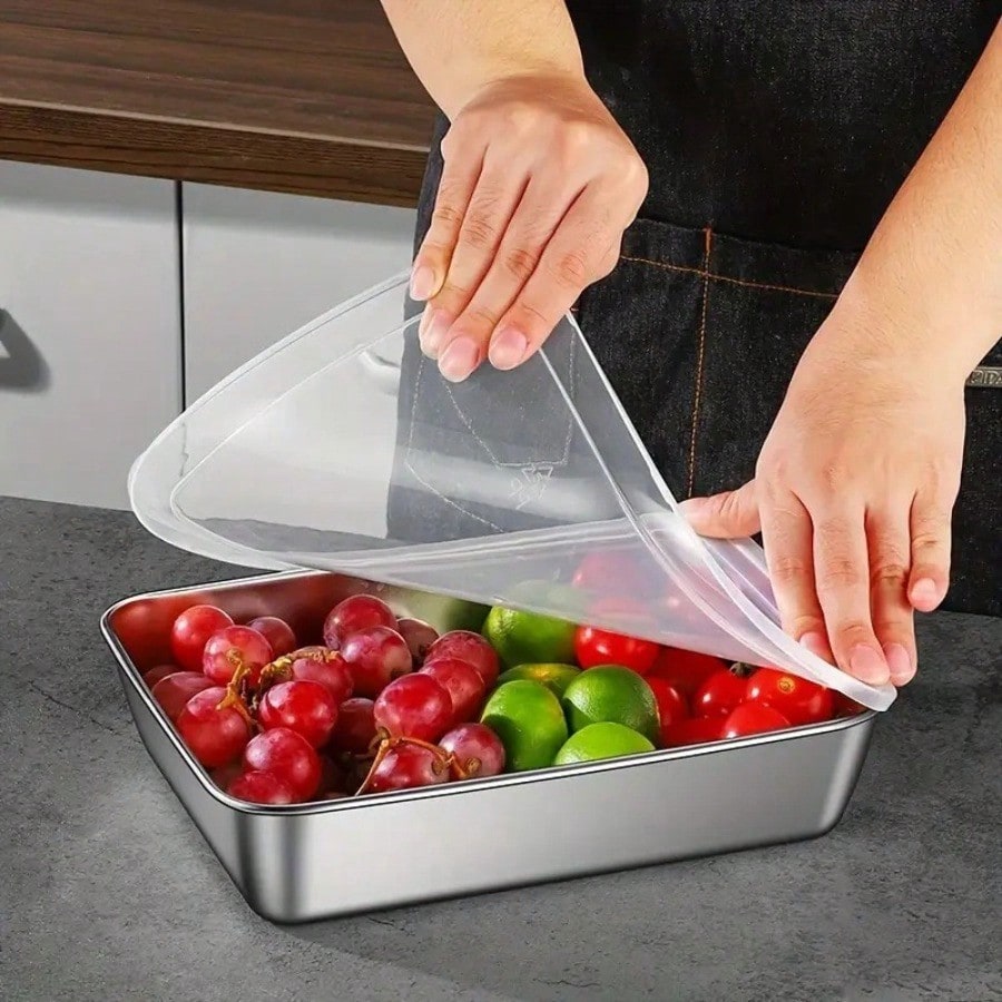 高級感のある、液漏れしにくいステンレス製食品保存容器5個セッ - Food Storage Oven Safe のレビューと価格
