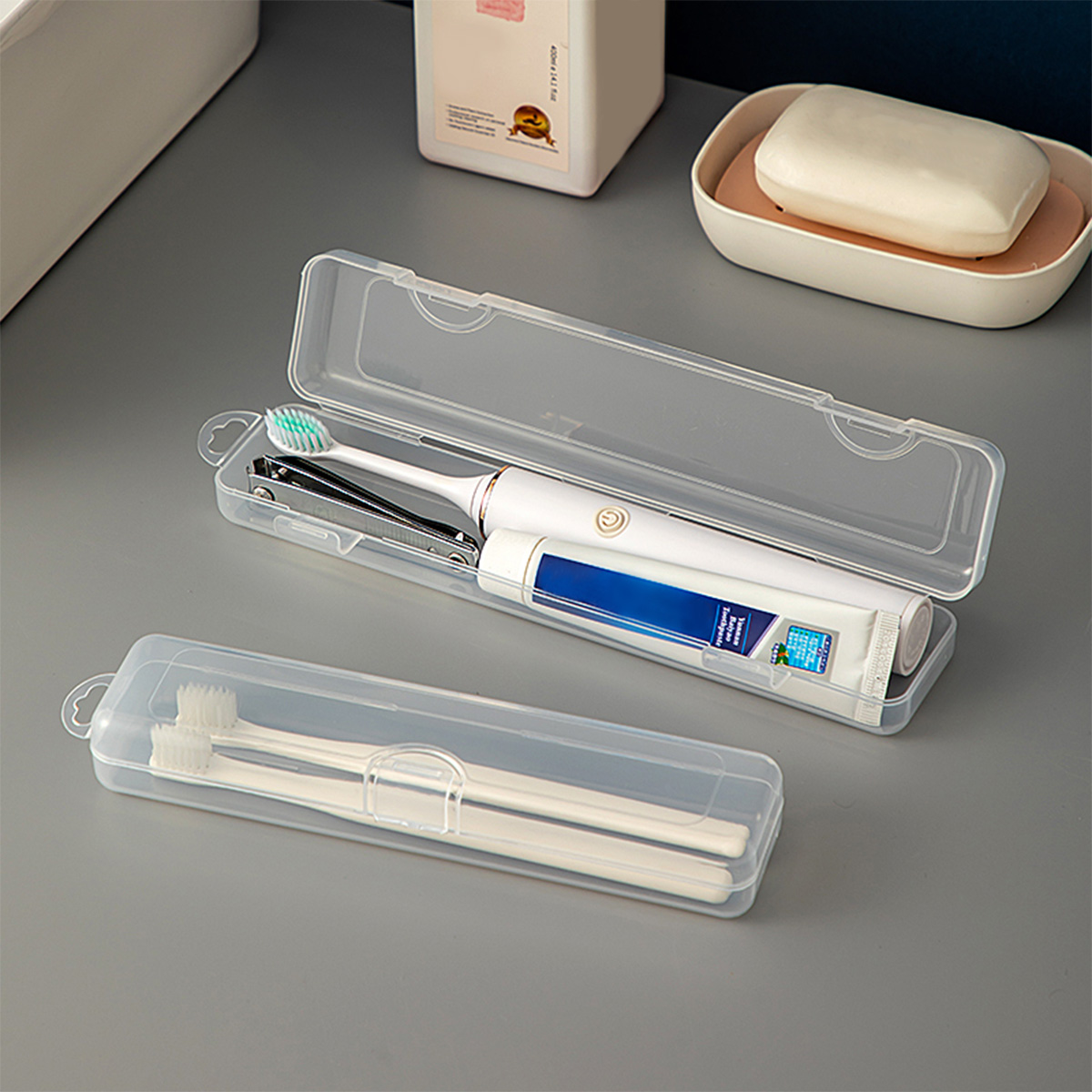 WORTHBUY 歯ブラシ用のポータブルプラスチックオーガナ - Food Storage With Dividers のレビューと価格