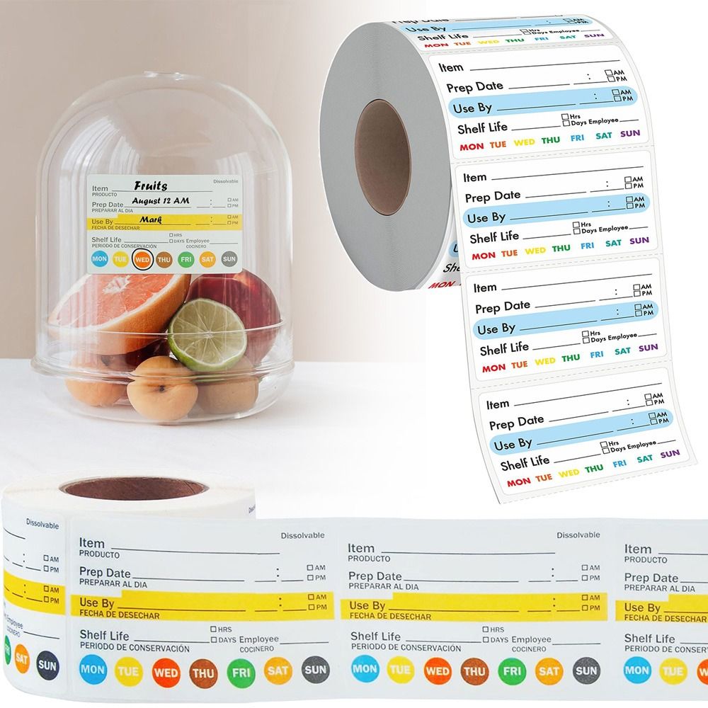 250/300個入り 食品の賞味期限ラベル 多機能 防水 食 - Food Storage Labels のレビューと価格