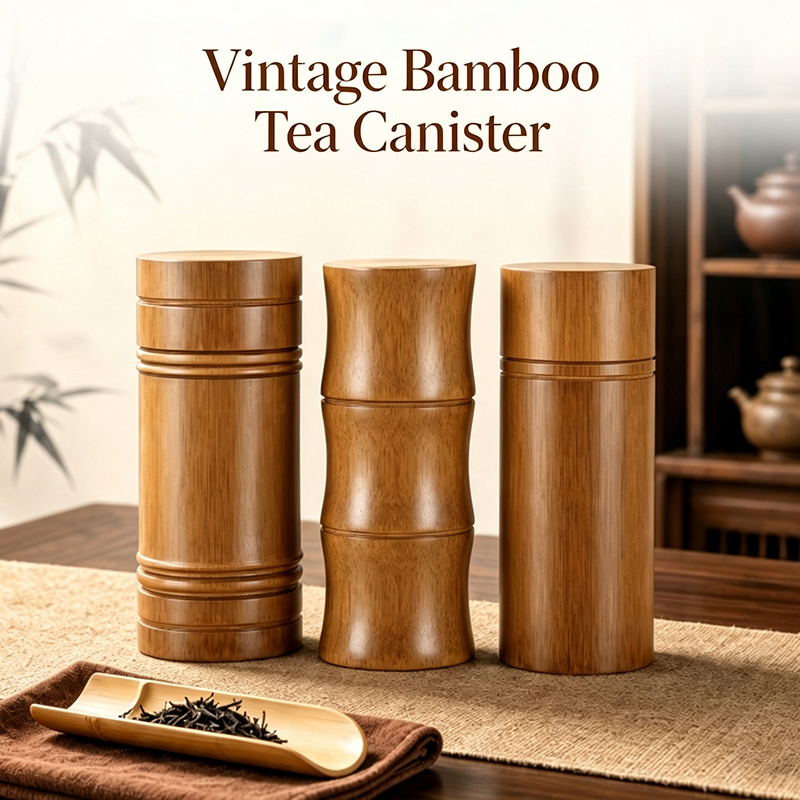 ヴィンテージ竹茶筒ポータブル食品保存ボックス茶ナッツスパイス - Food Storage With Dividers のレビューと価格