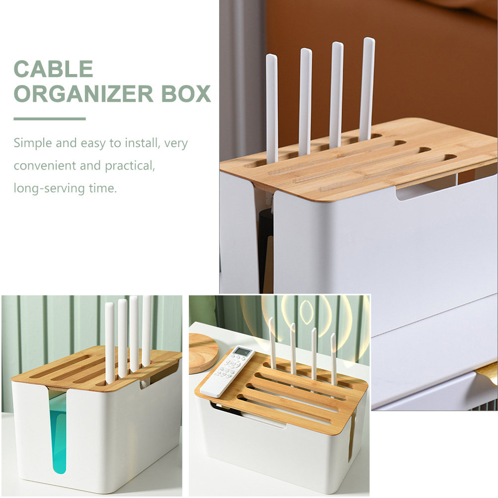 頑丈なケーブル収納ボックス。ルーターの収納に最適。家庭やオフ - Food Storage With Dividers のレビューと価格